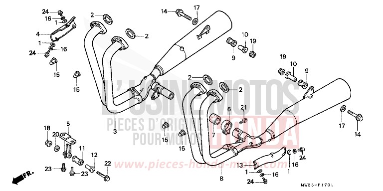 ABGAS-SCHALLDAEMPFER (CB750F2) von CB1300 Super Bold'or ABS SCHWARZ (NH1) von 1994